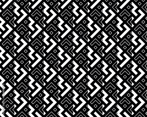 Abstract geometric pattern. A seamless vector background. White and black ornament. Graphic modern pattern. Simple lattice graphic design