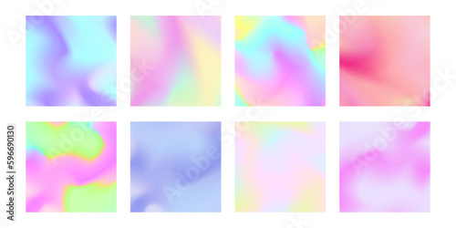 Holography vector card background set multicoloured for book, printing, poster, billboard, advertisement, packaging, brochure, collage, wallpaper. 10 eps