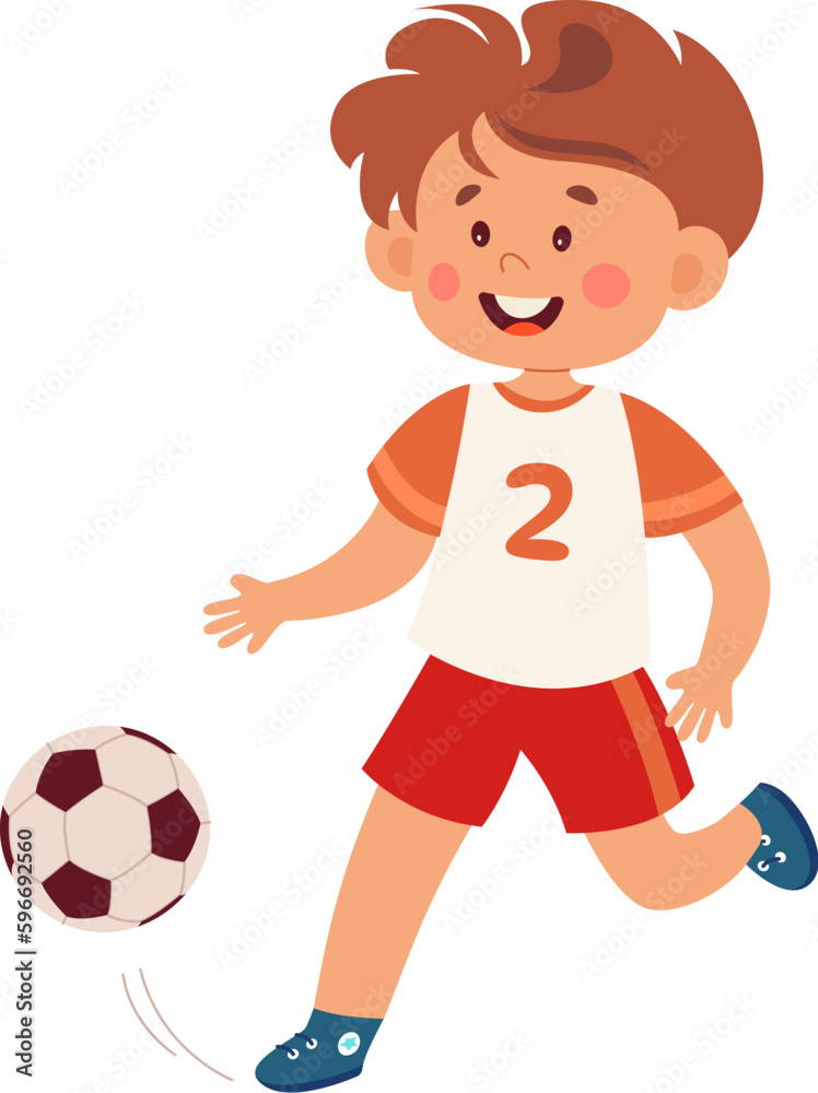 Kid Boy Playing Football
