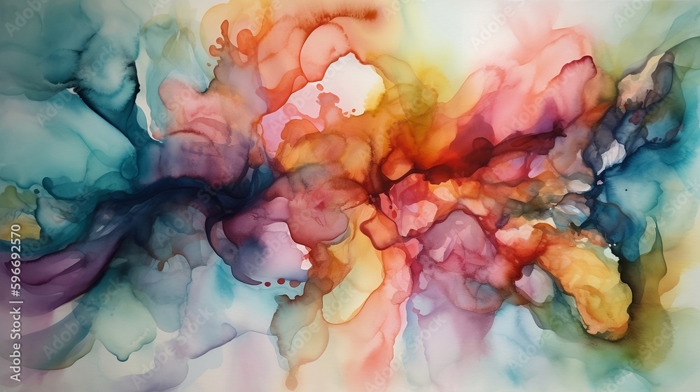 abstract watercolor painting, generative AI 