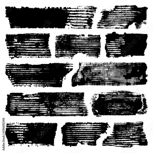 Dreizehn Schwarze Stempel Wellpappe Set