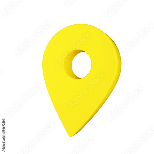 pointer icon 3d render yellow