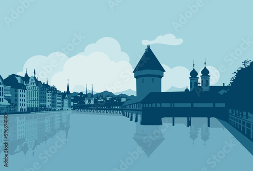 Luzern Switzerland skyline