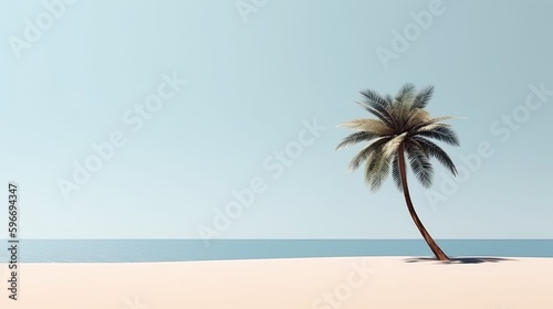 Palm tree leafs on the beach