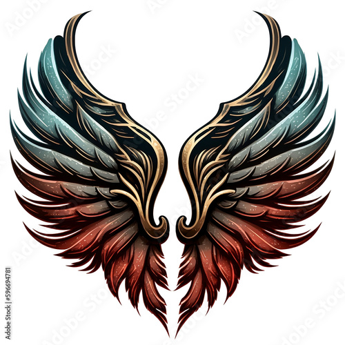 Wings angel with color png (created with Generative AI)