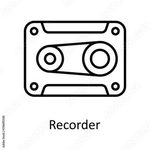 Recorder Vector Outline Icons. Simple stock illustration stock