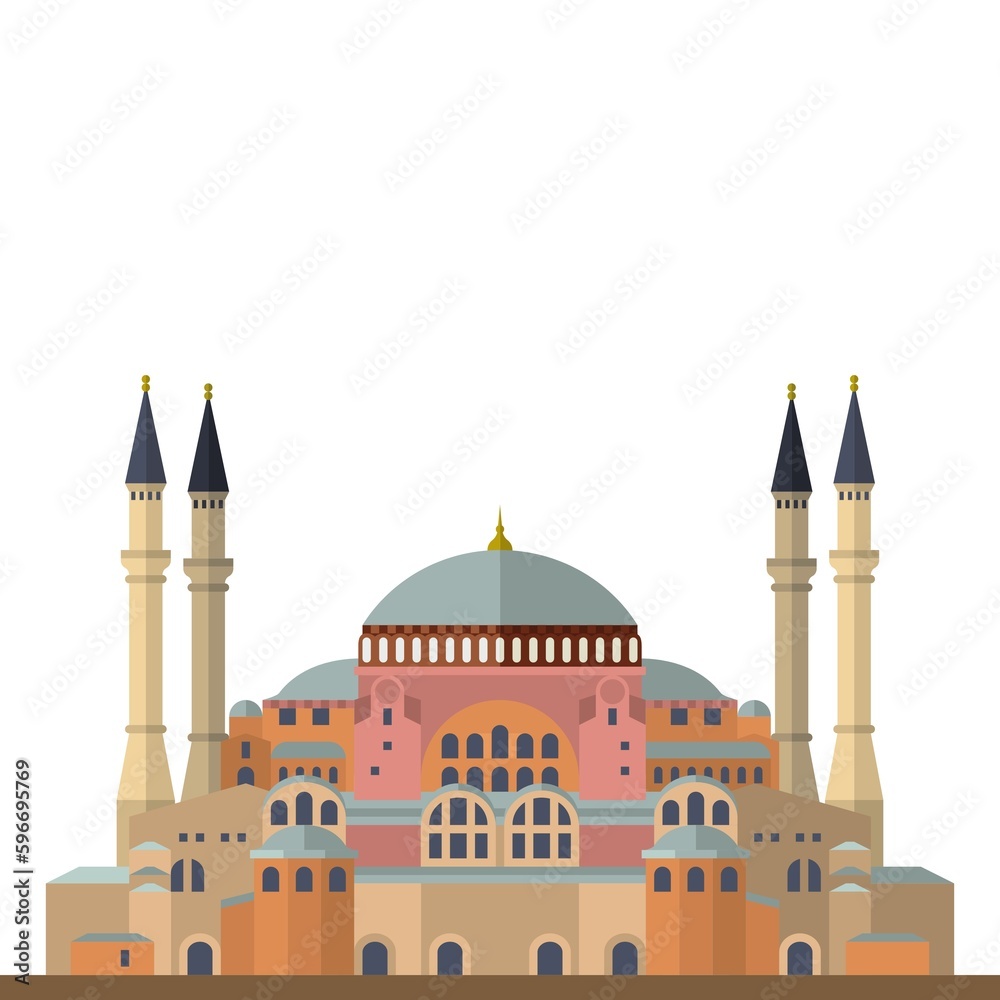 Turkey Istanbul Famous Mosque Vector and illustration 