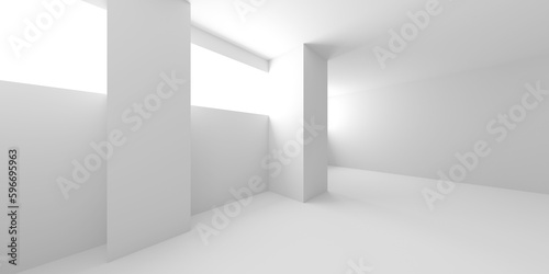 White Abstract Modern Architecture Interior Background