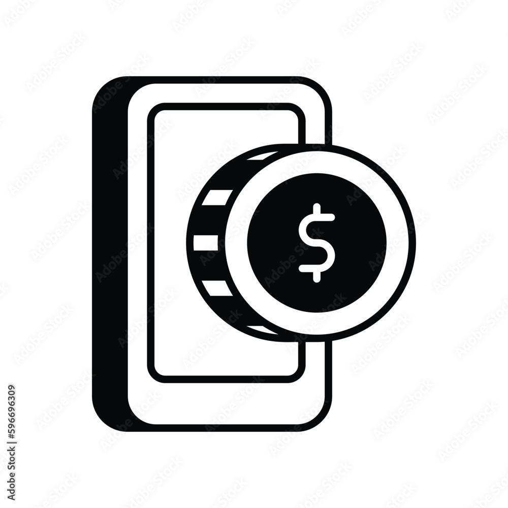 Mobile Money icon stock illustration. Mobile Money icon stock illustration.