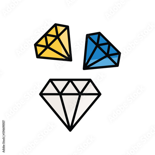 Diamond icon stock illustration.