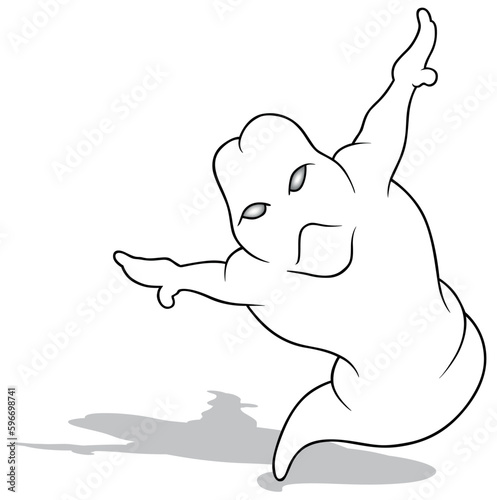 Drawing of a Flying Ghost