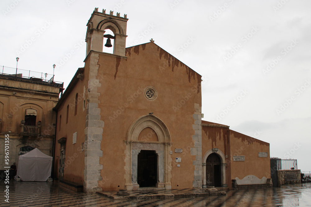 former sant'agostino church in taormina in sicily (italy)