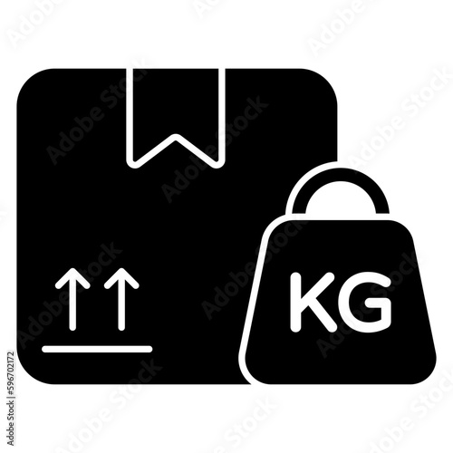 Conceptual flat design icon of parcel weighing