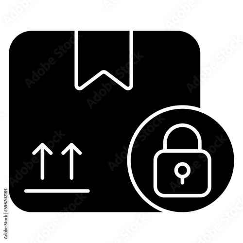 Editable design icon of parcel security