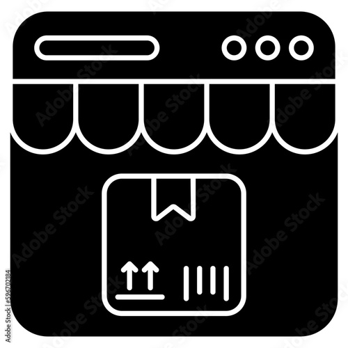 An icon design of online parcel