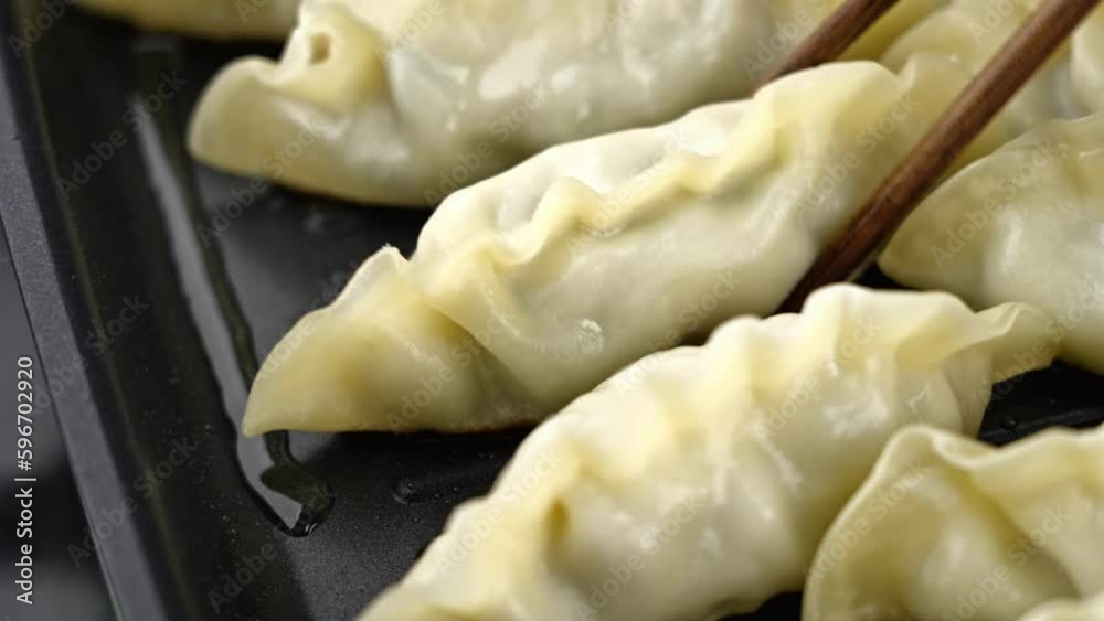Chinese cuisine: fried dumplings video Chinese cuisine: fried dumplings video