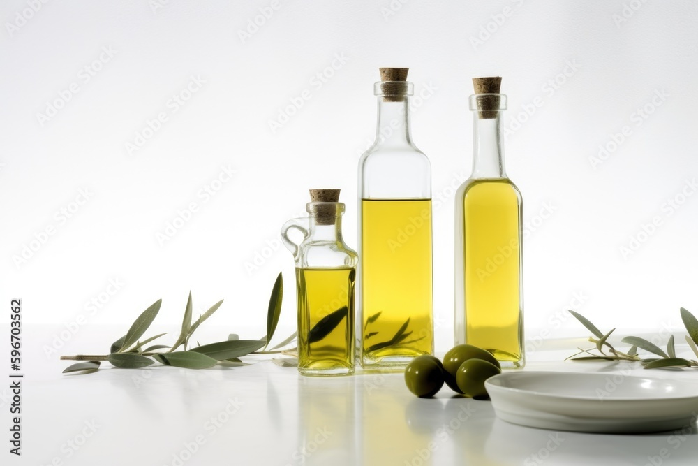 olive oil and olives, ai generative olive oil and olives, ai generative