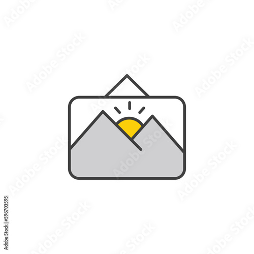 Free Download Wall Photoframe icon design with white background stock illustration - GFXLoad