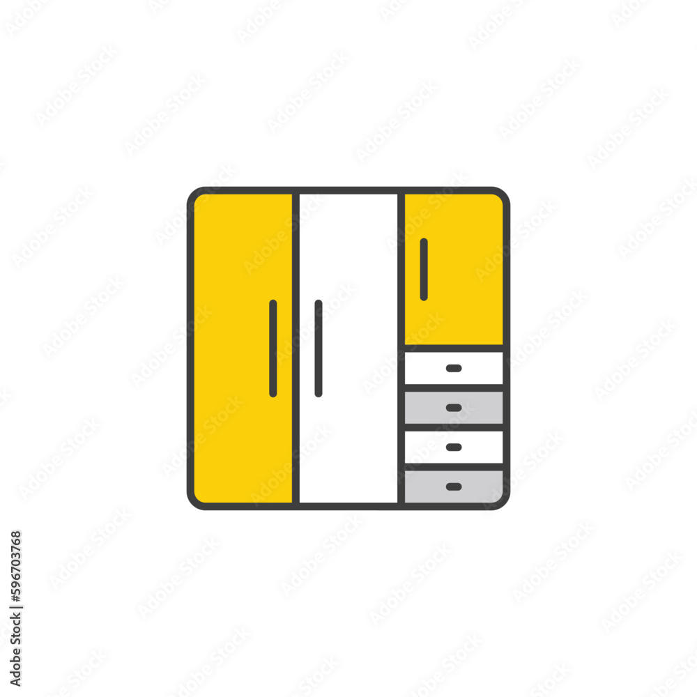 Cupboard icon design with white background stock illustration Cupboard icon design with white background stock illustration