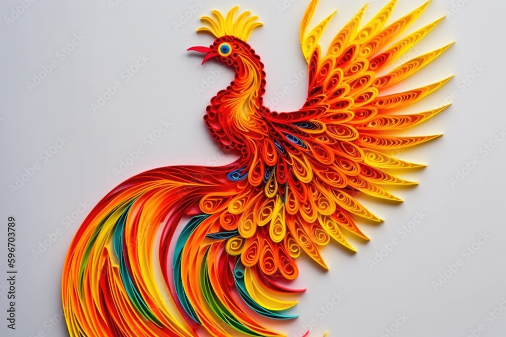 Fototapeta premium Phoenix bird rebirth concept AI generation 