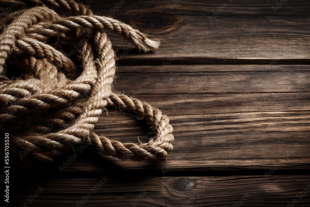 Obraz premium rope on wooden background
