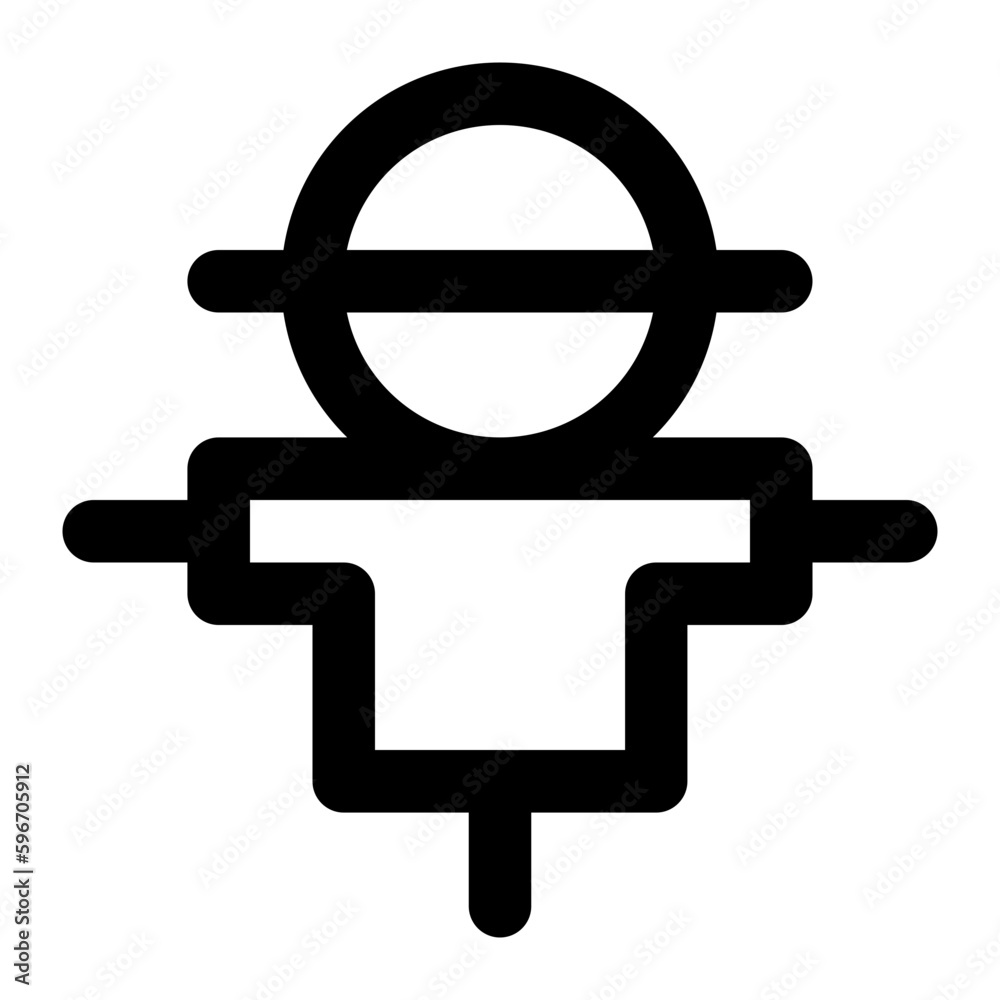 Scarecrow in outline icon. Farming, spring, summer Scarecrow in outline icon. Farming, spring, summer