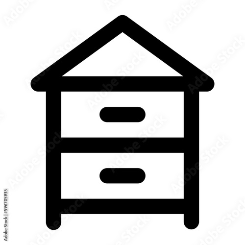 Apiary in outline icon. Agriculture, farming, beehive