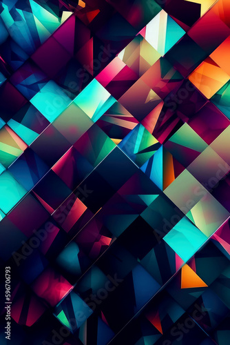 Abstract Futuristic Metallic Multicolored Background. Generative AI
