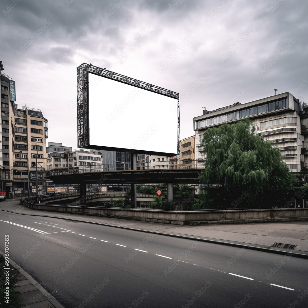 Empty Billboard for advertising, made with an generative AI