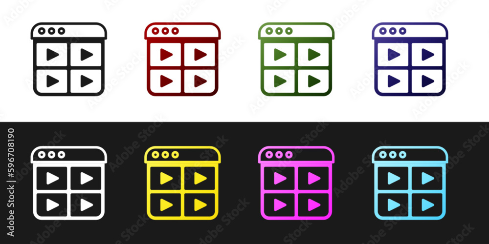 Set Music playlist icon isolated on black and white background. Vector Set Music playlist icon isolated on black and white background. Vector