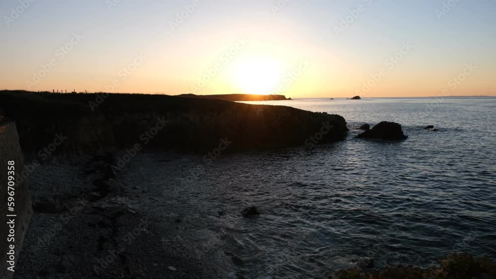 Presqu'ile de quiberon, sunset. south brittany, atlantic ocean, france, morbihan Presqu'ile de quiberon, sunset. south brittany, atlantic ocean, france, morbihan
