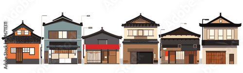 Japanese city street vector wide