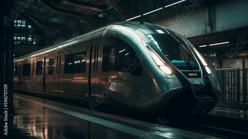 Modern Futuristic Train Generative AI
