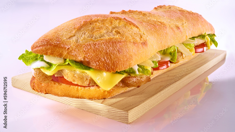 Croque mit Hähnchenstreifen und Gouda mit Tomaten und Blattsalat Croque mit Hähnchenstreifen und Gouda mit Tomaten und Blattsalat