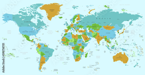 world map with splashes
