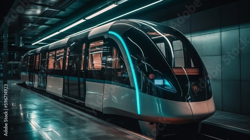 Modern Futuristic Train Generative AI