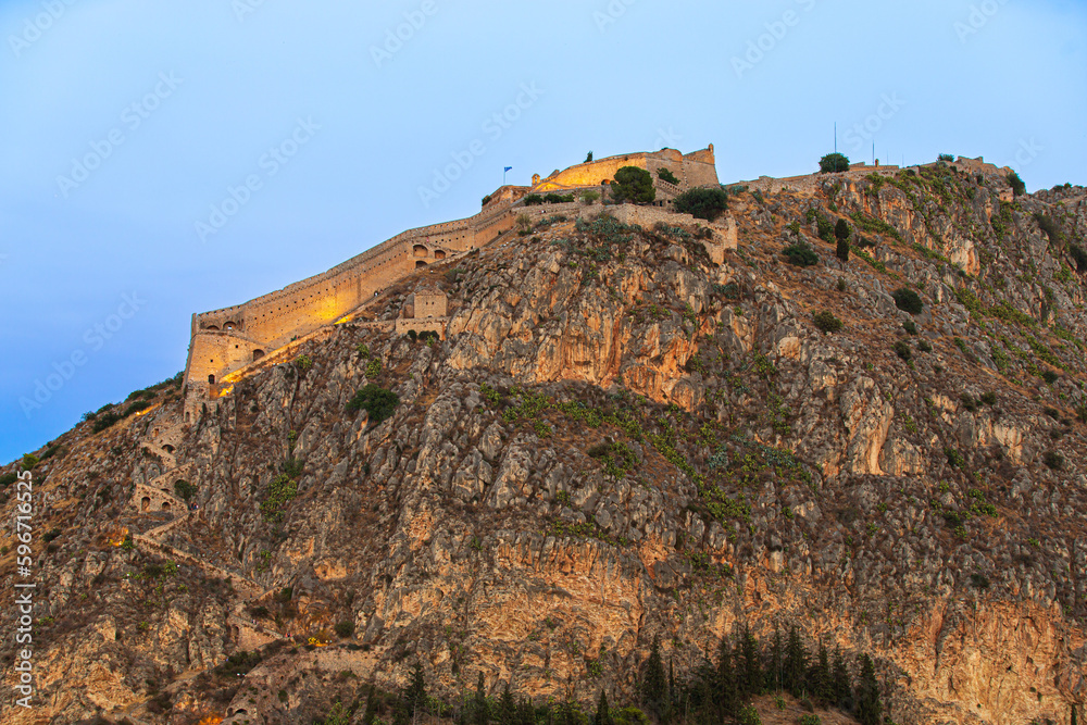 Fortress in the mountains, Nafplion Greece
