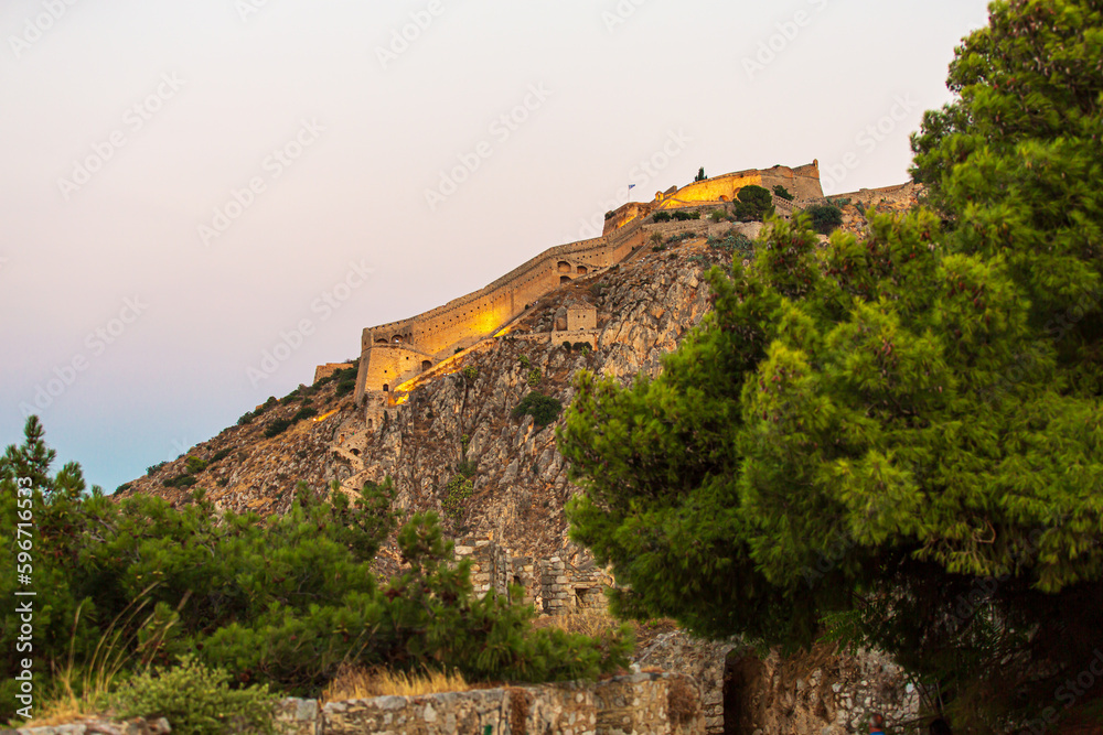 Palamidi castle on the hill of Nafplio, Greece