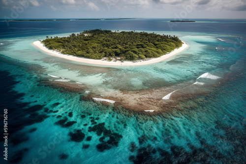 tropical island with trees © Paulius