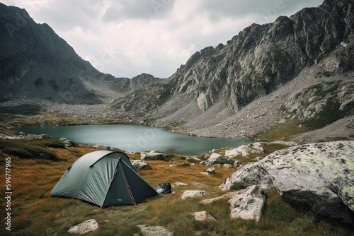 Tent in the Mountains: A Dream Come True for Camping Adventurers, Generative AI