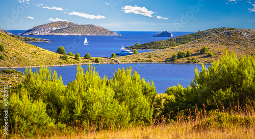 Amazing Kornati Islands national park archipelago sailing destination view