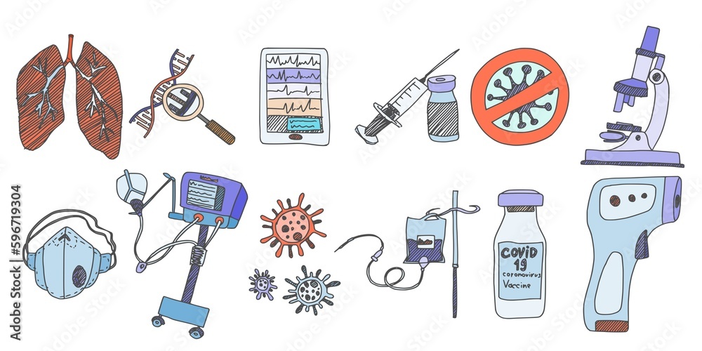 dangerous disease virus medicine drawings. doodle dangerous disease virus medicine drawings. doodle