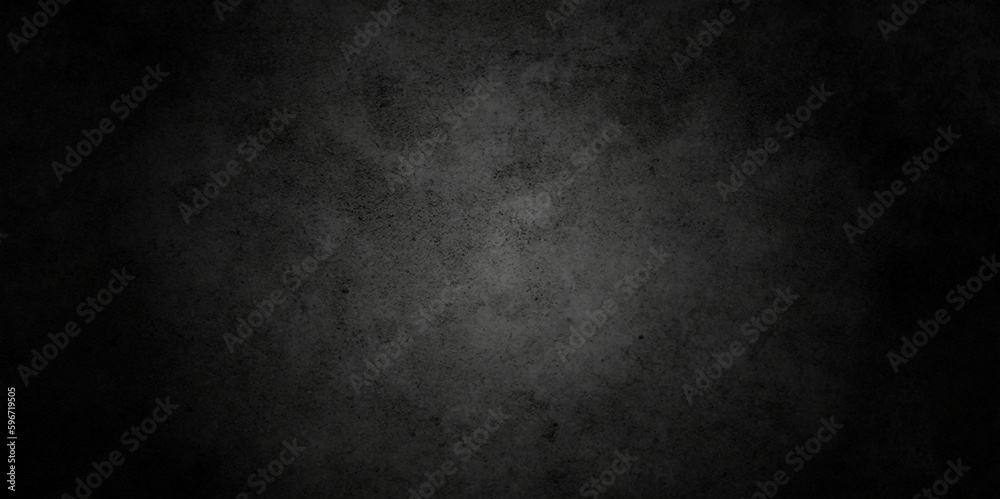 Texture of black decorative plaster or concrete. Vector illustration of old black background soft white watercolor grunge texture style center for adding your text. Dark wallpaper. 