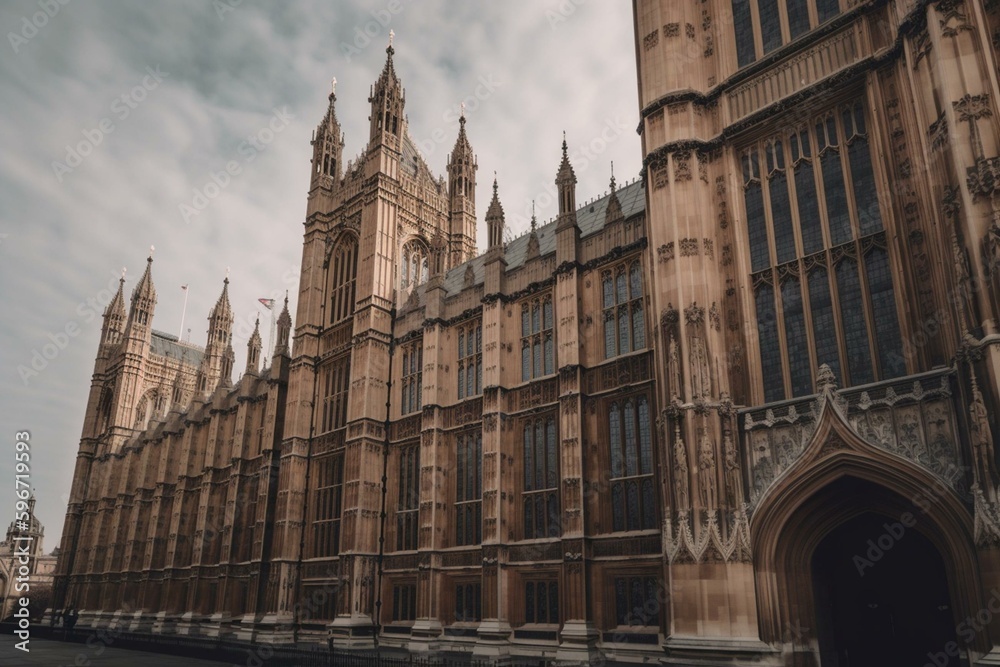 The iconic British Parliament building in London. Generative AI
