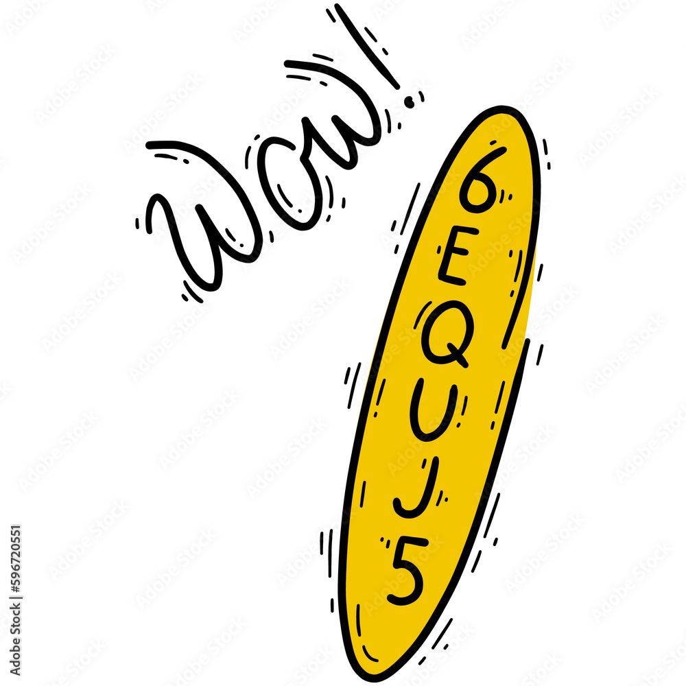 WOW alien signal in doodle cartoon style WOW alien signal in doodle cartoon style