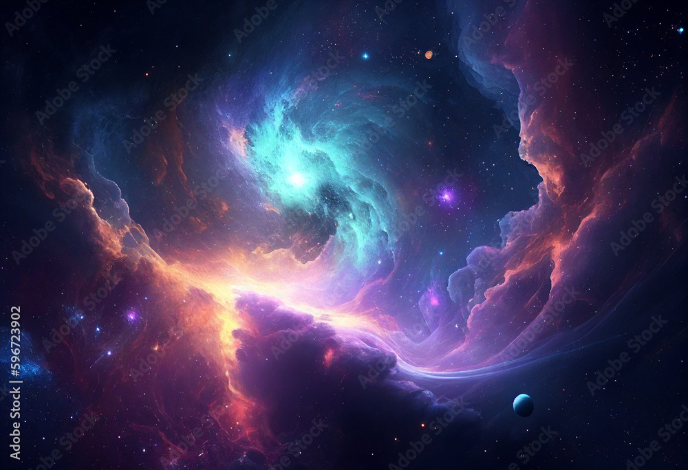 Obraz premium Space galaxy background generative ai
