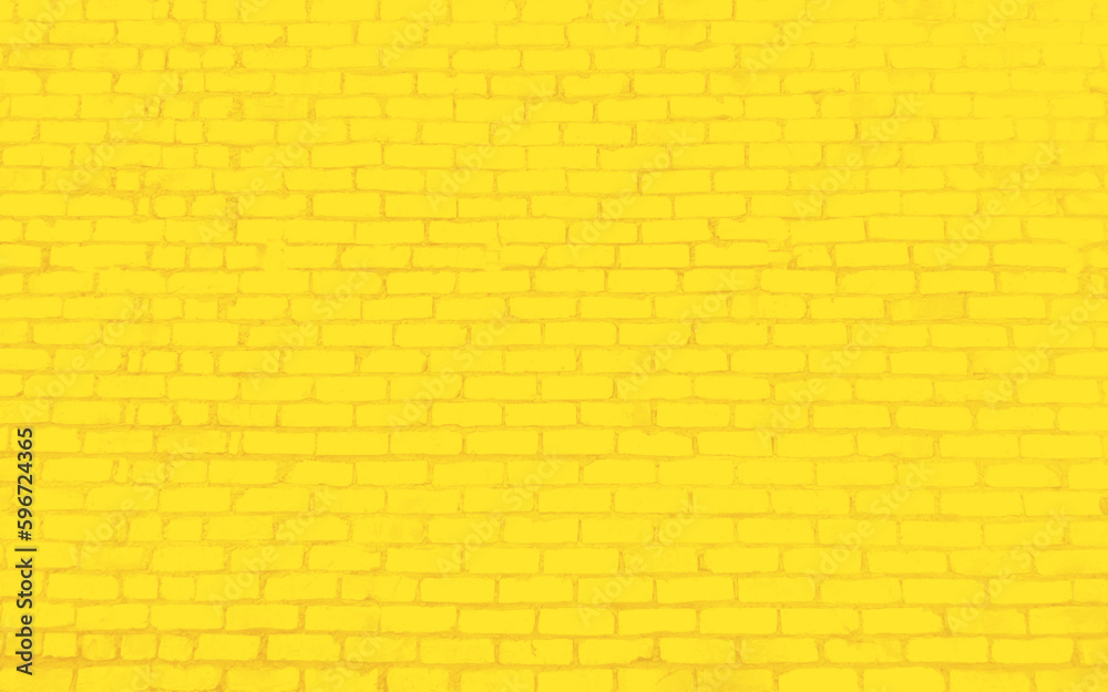Yellow brick wall texture background. horizontal part of bright yellow painted brick wall Yellow brick wall texture background. horizontal part of bright yellow painted brick wall