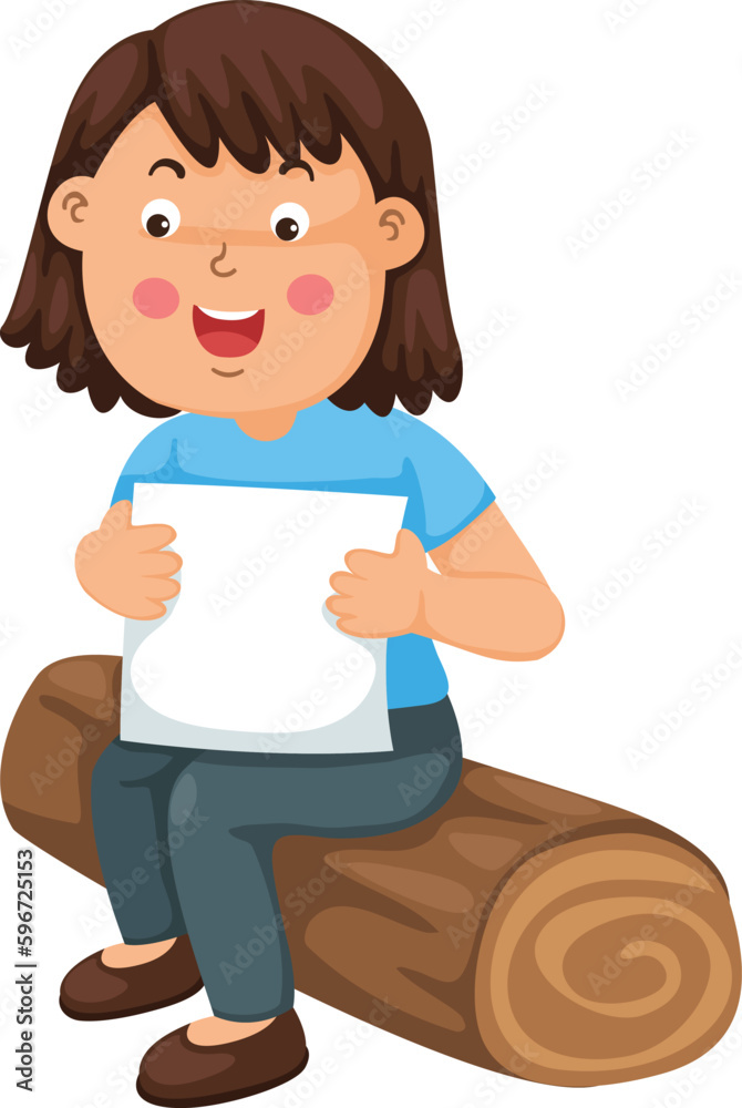 children play educational game by placing blank paper vector character illustration children play educational game by placing blank paper vector character illustration