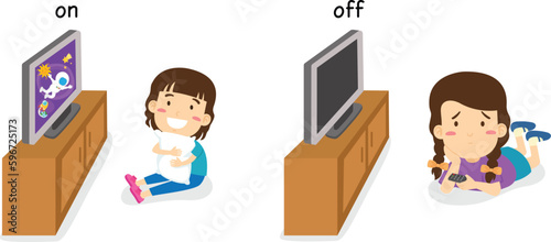 Opposite on and off vector illustration
