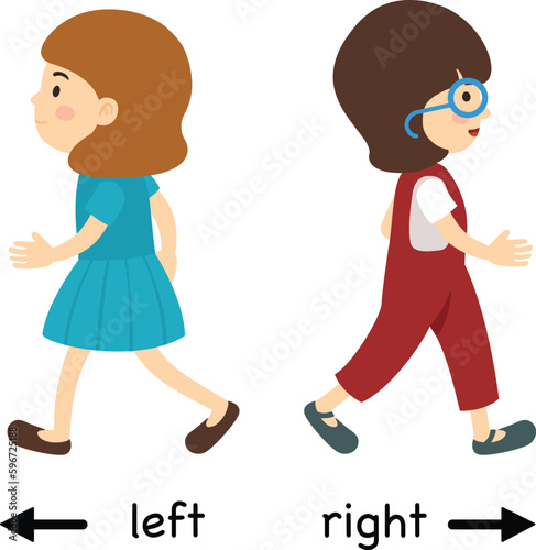 Opposite left and right vector illustration
